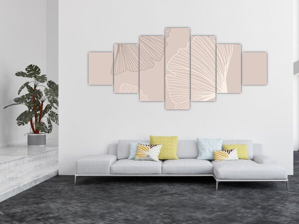 Obraz - Béžové listy N⁰6 (210x100 cm)