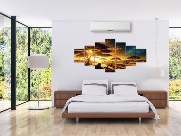 Obraz - Odpočívající lvi (210x100 cm)