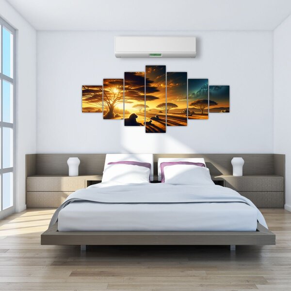 Obraz - Odpočívající lvi (210x100 cm)