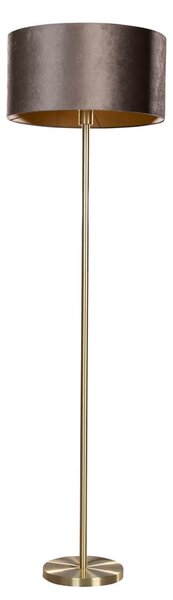 Stojací lampa mosazná s sametovým stínidlem hnědá 50 cm - Simplo
