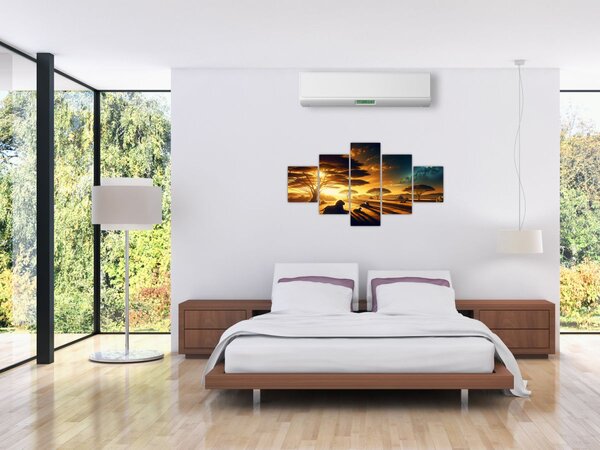 Obraz - Odpočívající lvi (125x70 cm)