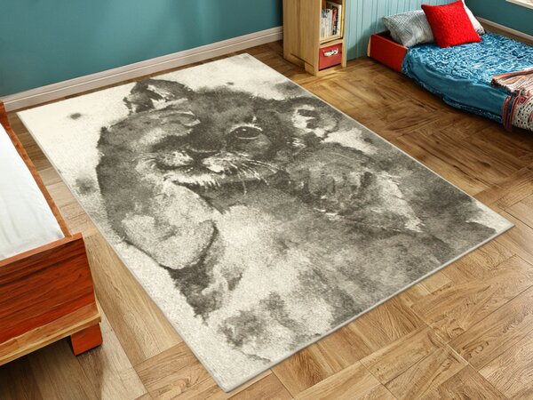Makro Abra Dětský kusový koberec Lima 9362A Lvíček šedý Rozměr: 120x170 cm