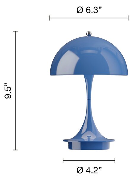 LOUIS POULSEN Přenosná lampa Panthella 160, Opaque indigo blue