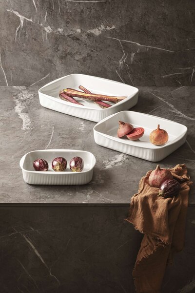 Porcelánová zapékací mísa Eva Trio Legio Nova, 30,5 × 24,5 cm, bílý porcelán – porcelánová zapékací mísa do trouby a na stůl