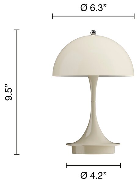 LOUIS POULSEN Přenosná lampa Panthella 160, Opal beige