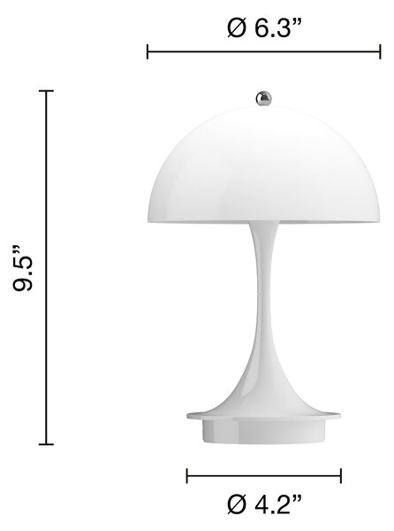 LOUIS POULSEN Přenosná lampa Panthella 160, Opal white