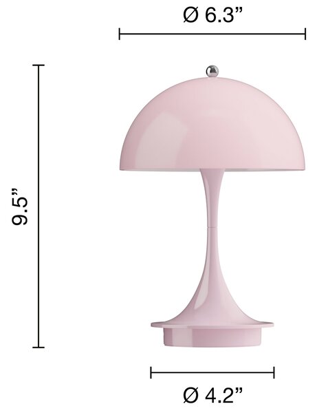 LOUIS POULSEN Přenosná lampa Panthella 160, Opal pale rose
