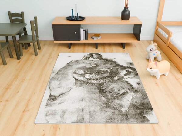 Makro Abra Dětský kusový koberec Lima 9362A Lvíček šedý Rozměr: 120x170 cm