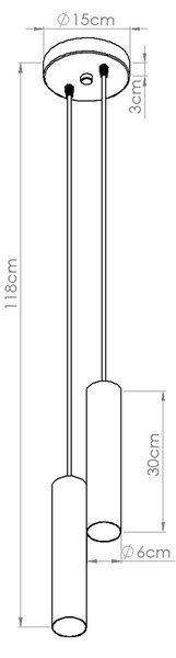 Sollux Lighting Závěsná lampa LAGOS 2P bílá