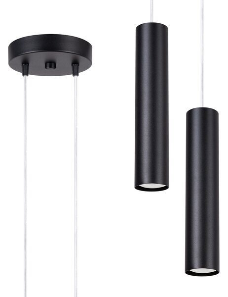 Sollux Lighting Závěsná lampa LAGOS 2P černá