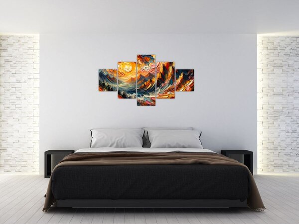 Obraz - Hory zalité sluncem (125x70 cm)