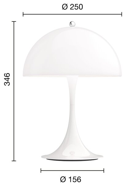 LOUIS POULSEN Přenosná lampa Panthella 250, Opaque moss green