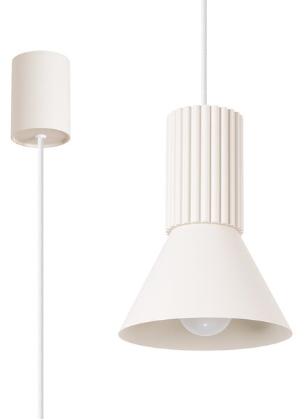 Sollux Lighting Závěsná lampa ESTRIA 1 béžová