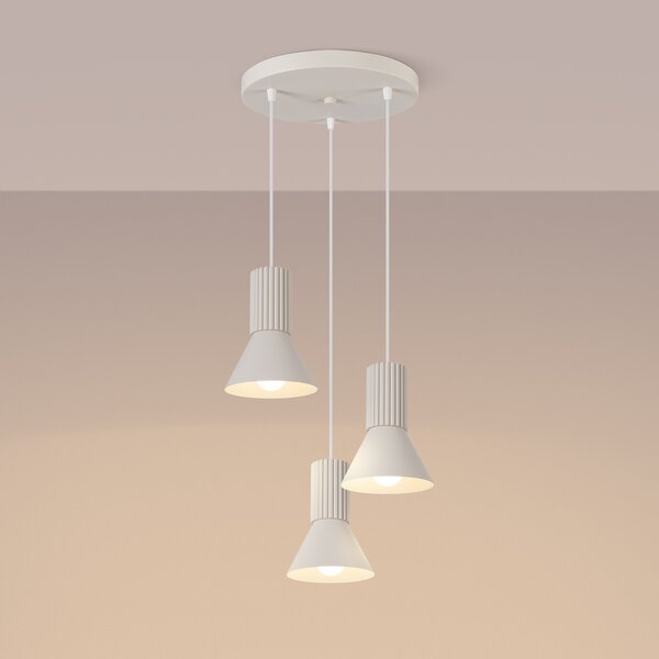 Sollux Lighting Závěsná lampa ESTRIA 3P béžová
