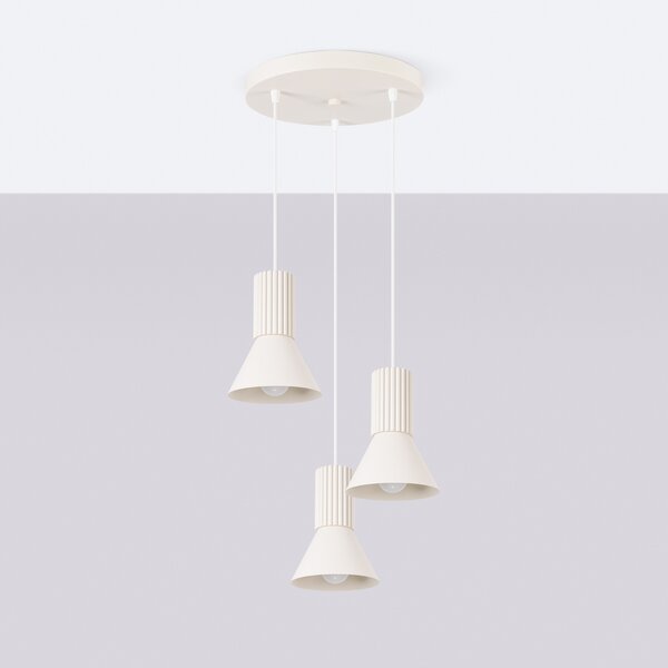 Sollux Lighting Závěsná lampa ESTRIA 3P béžová