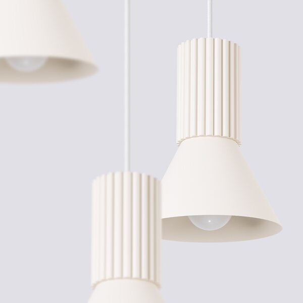 Sollux Lighting Závěsná lampa ESTRIA 3P béžová