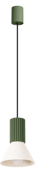 Sollux Lighting Závěsná lampa ESTRIA 1 béžová/olivově zelená