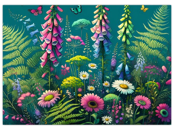 Obraz - Luční kvítí (70x50 cm)