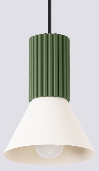 Sollux Lighting Závěsná lampa ESTRIA 1 béžová/olivově zelená