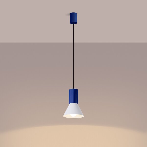 Sollux Lighting Závěsná lampa ESTRIA 1 bílá/ultramarínová