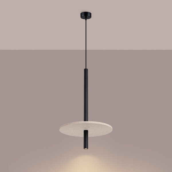 Sollux Lighting Závěsná lampa FELTRO 1 černá/béžová