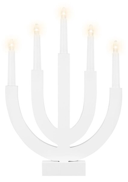 LED vánoční svícen - 5 svíček 30cm 2xAA teplá bílá
