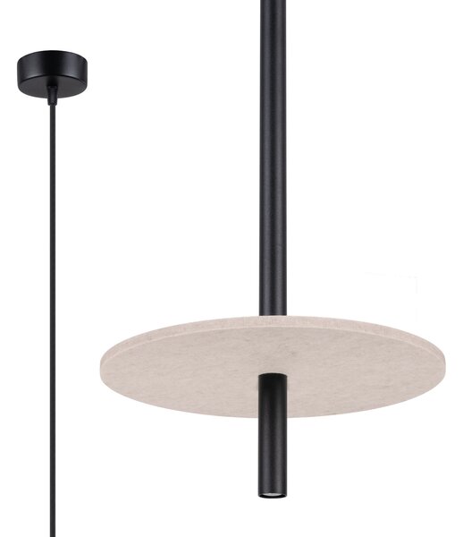 Sollux Lighting Závěsná lampa FELTRO 1 černá/béžová
