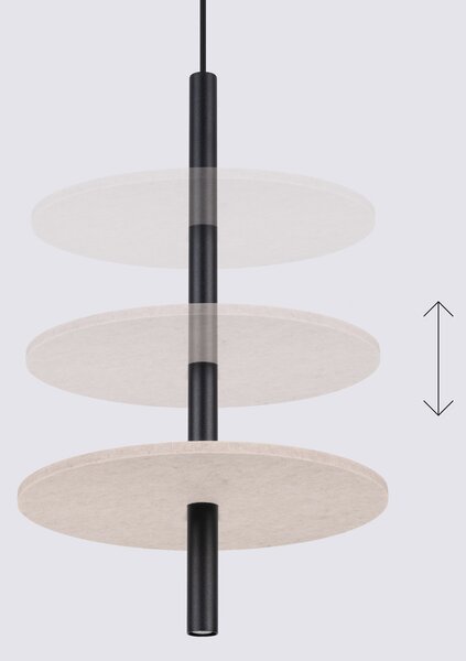 Sollux Lighting Závěsná lampa FELTRO 1 černá/béžová