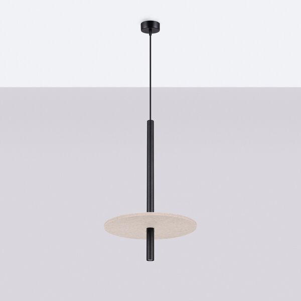 Sollux Lighting Závěsná lampa FELTRO 1 černá/béžová
