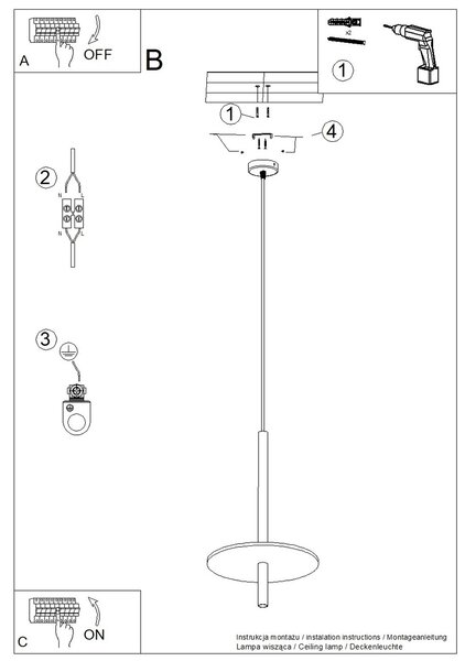 Sollux Lighting Závěsná lampa FELTRO 1 černá/tmavě modrá