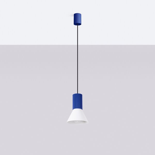 Sollux Lighting Závěsná lampa ESTRIA 1 bílá/ultramarínová
