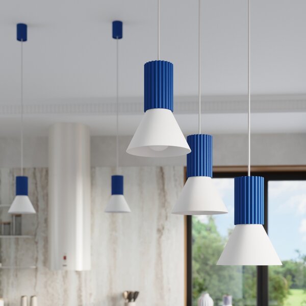 Sollux Lighting Závěsná lampa ESTRIA 1 bílá/ultramarínová