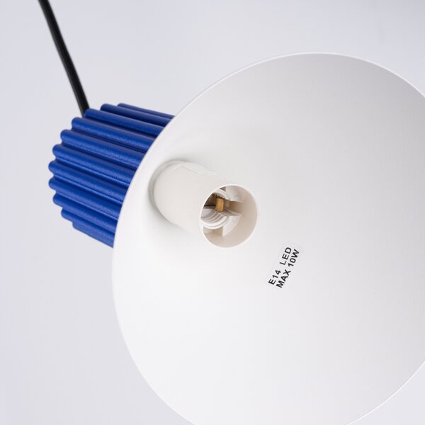 Sollux Lighting Závěsná lampa ESTRIA 1 bílá/ultramarínová