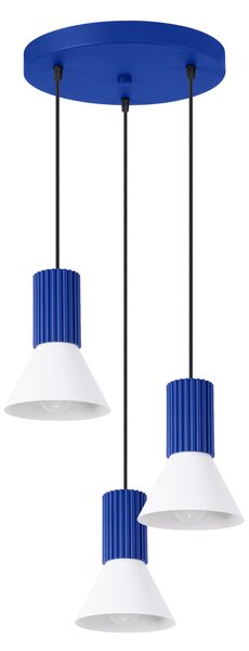 Sollux Lighting Závěsná lampa ESTRIA 3P bílá/ultramarínová