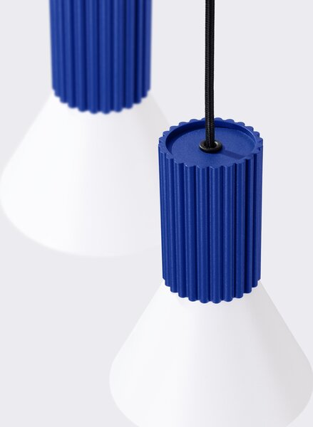Sollux Lighting Závěsná lampa ESTRIA 3P bílá/ultramarínová