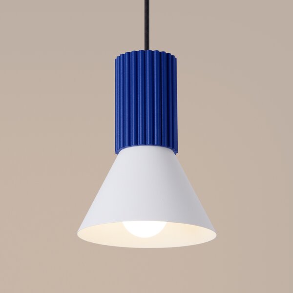 Sollux Lighting Závěsná lampa ESTRIA 1 bílá/ultramarínová