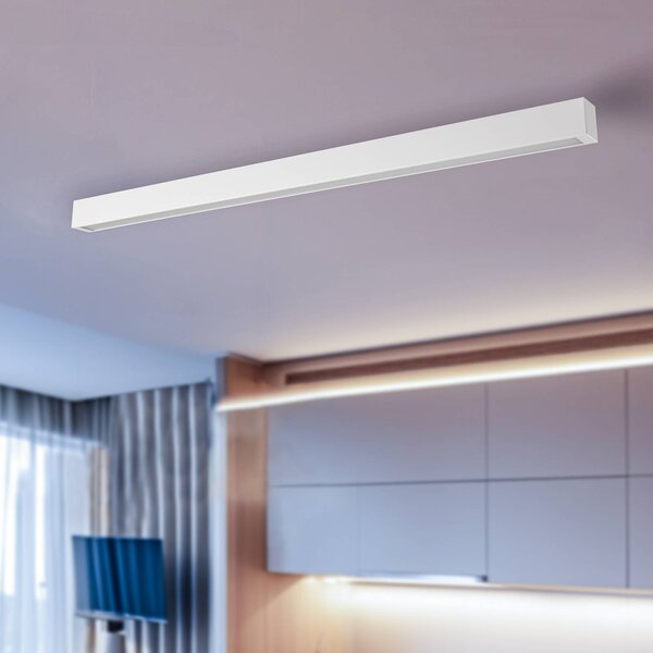 Nowodvorski Lighting Stropní světlo Straight bílé 122 cm, Bílá / opál, Obývací pokoj / jídelna, kov, Moderní