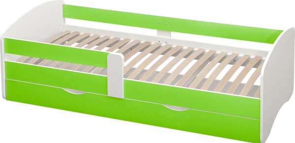 Kondela Postel s roštem a úložným prostorem 80x160, bílá/zelená, COCOLINO