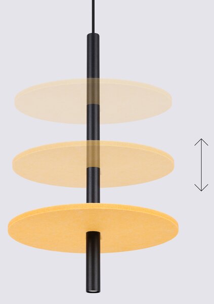 Sollux Lighting Závěsná lampa FELTRO 1 černá/žlutá