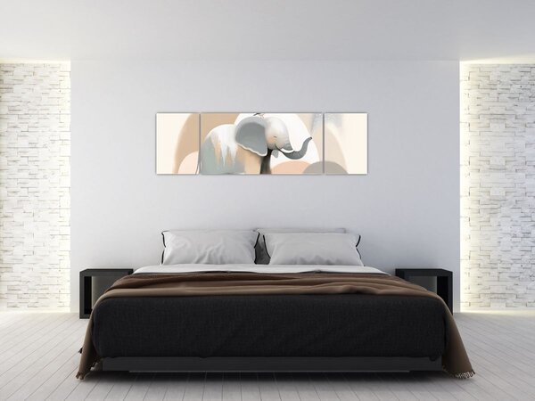 Obraz - Slůně v pastelových barvách (170x50 cm)