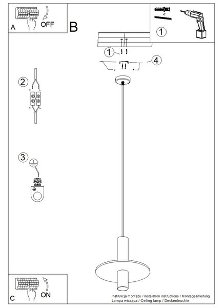 Sollux Lighting Závěsné svítidlo PELTA 1 černé/tmavě modré