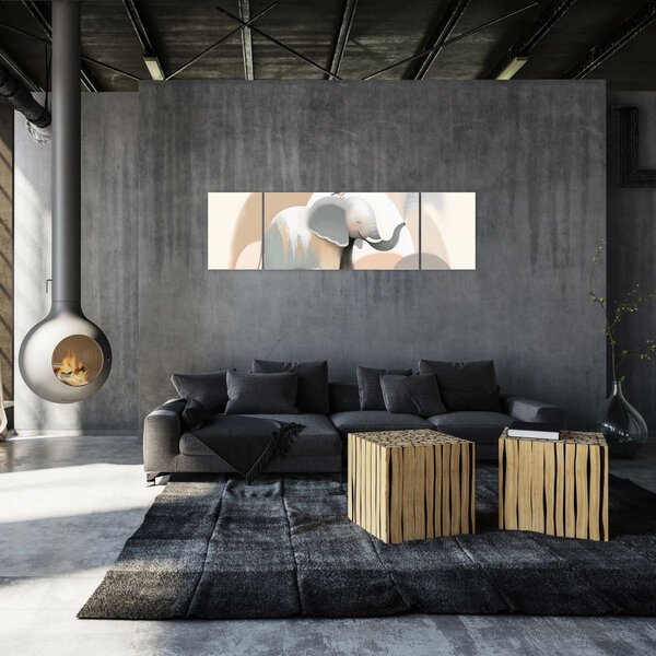 Obraz - Slůně v pastelových barvách (170x50 cm)