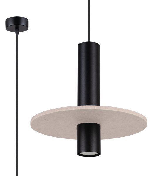 Sollux Lighting Závěsná lampa PELTA 1 černá/béžová