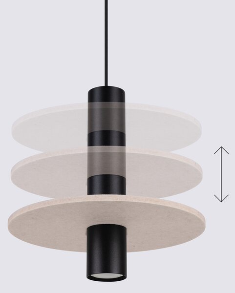 Sollux Lighting Závěsná lampa PELTA 1 černá/béžová