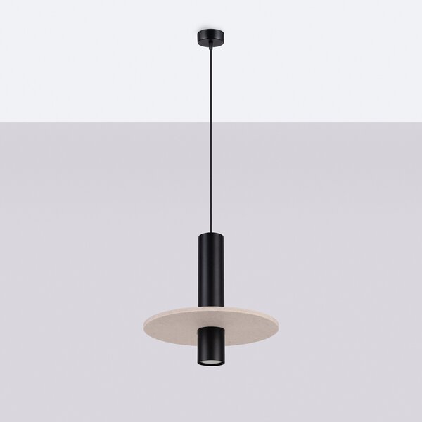 Sollux Lighting Závěsná lampa PELTA 1 černá/béžová