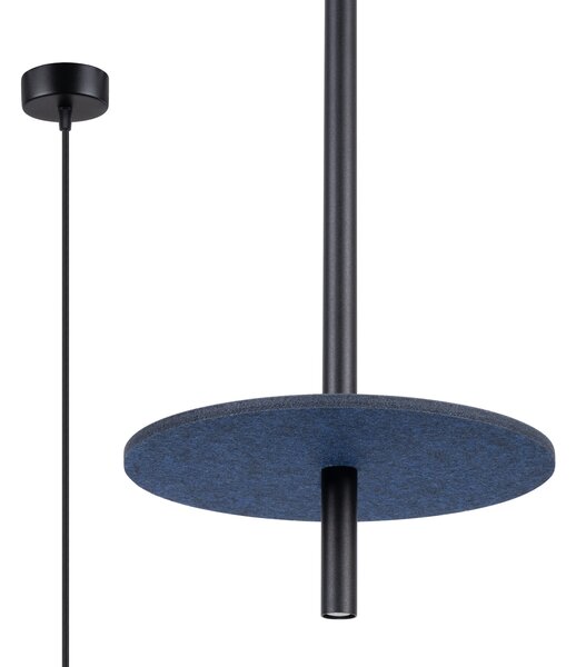 Sollux Lighting Závěsná lampa FELTRO 1 černá/tmavě modrá