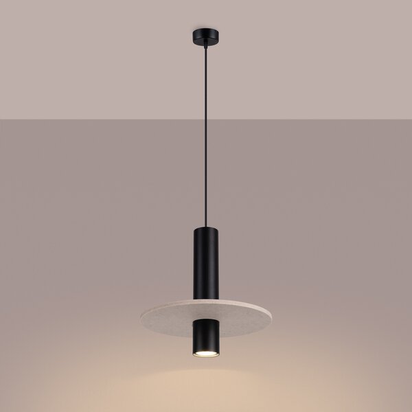 Sollux Lighting Závěsná lampa PELTA 1 černá/béžová