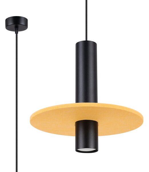 Sollux Lighting Závěsná lampa PELTA 1 černá/žlutá