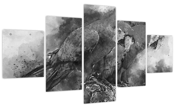 Obraz - Akvareloví papoušci (125x70 cm)