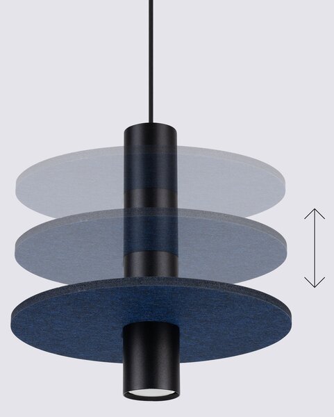 Sollux Lighting Závěsné svítidlo PELTA 1 černé/tmavě modré